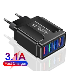 4-Port USB Wall Charger 5V 3.1A 15W Quick Charge Travel Charger