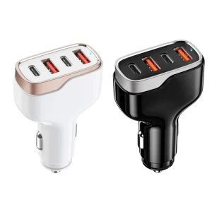 4 Ports USB Type C Car Fast Charger PD QC3.0 40W 60W 83W 138W 48W Cigarette Lighter Adapter for Multi Device Fast Charging