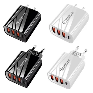 4 USB Charger Type C Adapter Fast Charging Cell Phone Power Adapter for Mobile Phones