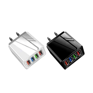 4 USB Mobile Phone Wall Charger 5V 3A Tablet Travel Charging Head US UK EU Chargers Adapters Portable Phone Charger