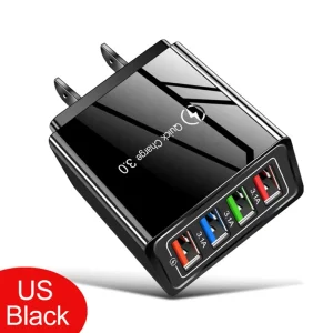 4 USB Quick Charge 5V 3.1A QC3.0 Wall Power Charger Adapter EU US UK USB Plug Fast Charging Travel Mobile Phone 5V 2.4A