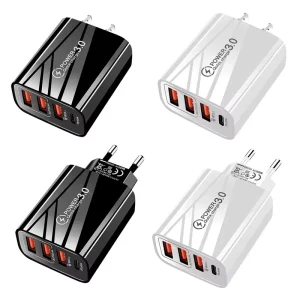 4-USB Type-C Charger Adapter Fast Charging Power Adapter for Mobile Phones