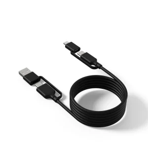 4-in-1 USB-C/A to Type-C Fast Charging Cable 60W 3A PVC Braided Cord Multi-Length Optional