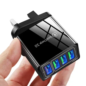 4.1A QC 3.0 4 USB Port Fast Charging Wall Charger Plug for US/EU/AU/UK