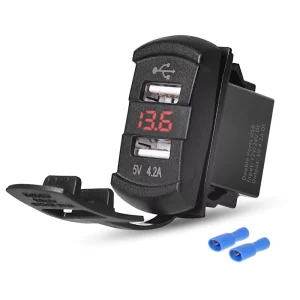 4.2A USB Power Socket Charger with Voltmeter
