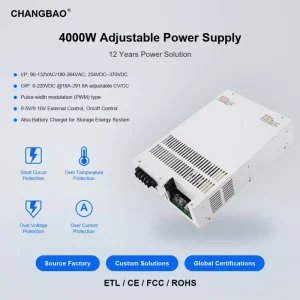 4000W Adjustable Power Supply Charger Single Control PFC 12V 24V 36V 48V 60V 72V 80V 110V 220V Switching Power Supply