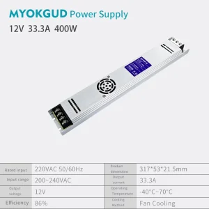 400W 12V High Power Switching Power Supply Single Output with Multiple Protection Functions