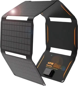 40W Monocrystalline Silicon Foldable Solar Panel Charger with Dual USB Output for Mobile Phone