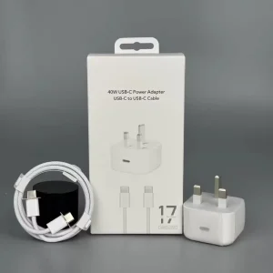 40W USB-C Power Adapter Wall Charger, EU/UK Plug, for Mobile Phone, Desktop, Laptop