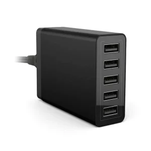 40W USB Charging Hub, 8A, 5-Port Desktop Charging Station, for Phones and Tablets