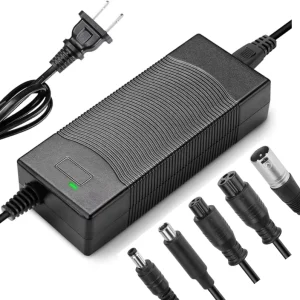 42V 3A Electric Scooter Charger Universal 5 in 1 Plug Battery Charger Fast Charger with XLR RCA DC Plugs for E Bike Hoverboard