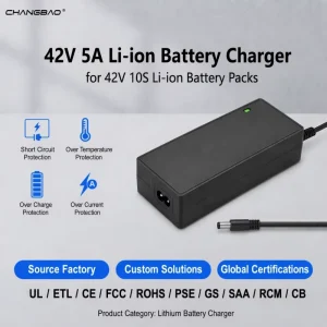 42V 5A Scooter Charger for Electric Bike and Motorcycle 10S 37V Lithium Battery