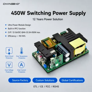 450W Power Module PCB Board PFC 12V 15V 24V 27V 36V 48V 54V 5A 8A 10A 15A 20A 25A 30A AC DC Open Frame Power Supply