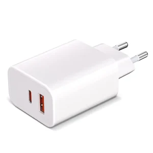 45W Dual Port USB-A Type-C Power Supply Adapter with OTP OVP OCP Protection Travel Wall Fast Charger
