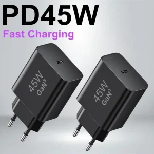 45W GaN Power Adapter Super Fast Charging 2.0 Portable Charging for Mobile Phone EU Plug
