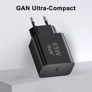 45W GaN3 USB-C Wall Charger EU Plug PD3.0 PPS Fast Charger for Phones Laptops Travel Adapter CE RoHS