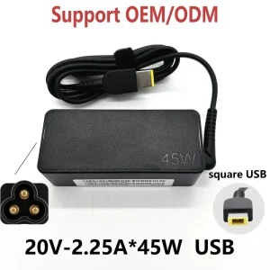 45W PD 3.0 Fireproof USB Power Supply Adapter Laptop Charger for Thinkpads