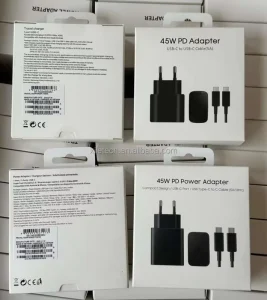45W PD Type-C Adapter EP-TA845 with EU UK Plug and USB-C Cable for S26+ S25U S24 and S20