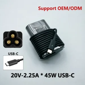 45W PD3.1 Type-C 20V 2.25A Fireproof Laptop Power Supply Adapter for