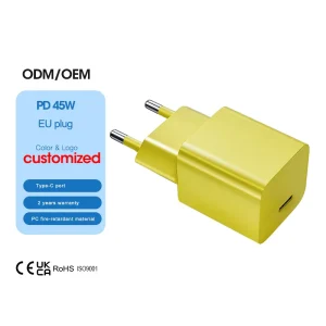 45W Type-C Super Fast PD 3.0 GaN Adapter EU Plug Charger for Phone Tablet Laptop CE RoHS ERP REACH