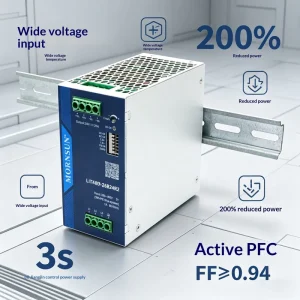 480W 24V 20A Three Phase AC DC DIN Rail Power Supply 320 600VAC 95% Efficiency 200% Peak Power 3+1 Redundancy