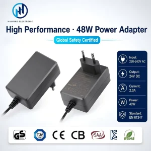 48W 24V 2A AC DC Power Adapter CE GS EN61347 Certified Power Supply for LED Driver Household Equipment CCTV Humidifier