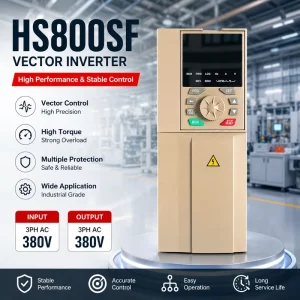 4kW 380V Industrial VFD Variable Speed AC Drive with Stall Protection V/F Control