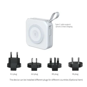 5 In1 Multifunction Travel Charger 20W PD Fast Charge with Type-C Cable Magnetic Wireless 4-Device Charging for All Smart Phones