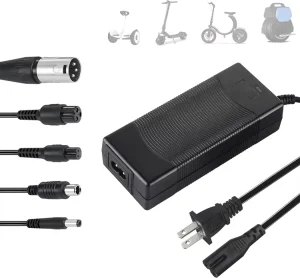 5 in 1 42V 2A 84W Lithium Battery Charger with 5 in 1 Universal Plug for E-Bike E-Scooter Electric Golf Trolley