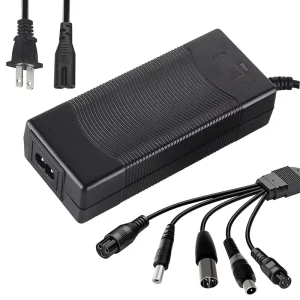 5 in 1 Charger 10S 42V Lithium Battery Charger 36V 2A Electric Bike Scooter Battery Charger with Different DC Heads