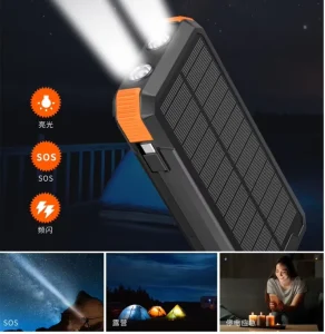 5-in-1 Detachable Solar Power Bank 63800mAh with Hand Crank, Cigarette Lighter, Waterproof Charger, Li-Polymer, 35W Output, LED Display