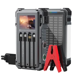5000A Solar Power Bank Li-Polymer Battery MPPT 45W Fast Charging LED Flashlight USB Charger for Vehicle Emergency Camping