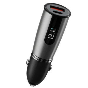 51W 1C1A Bullet Car Charger PD30W PPS33W QC 18W Digital Display Color Customizable 12V 24V Cigarette Lighter Adapter