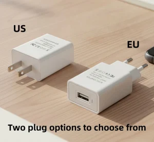 5V 1.2A 100-240V US/EU Regulated Single USB Travel Charger LED Illumination CE Certified Overcharge Protection for Camera