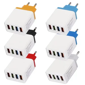 5V 1A 2.1A USB AC Wall Charger EU Plug Fast Charger 4-Port USB Mobile Phone Charger Tablet Charge Adapter
