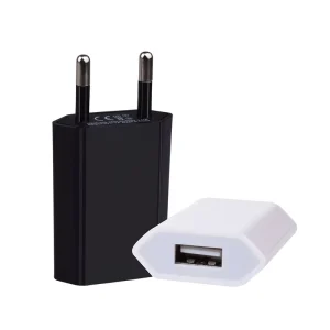5V 1A Single-Port USB Wall Charger 5W Power Adapter with US/EU Plug