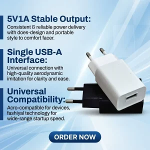 5V 1A Universal Wall USB Power Supply Adapter OTP/OVP/OCP Protections Certified PC Fireproof Material EU/JP US CE FCC