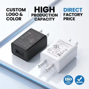 5V 2A USB Adapter Black Wall Charger