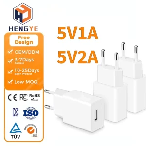 5V 2A USB Wall Charger, EU/US Plug, 10W, for Cameras and Mobile Phones