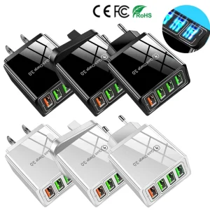 5V 3.1A EU US UK USB Wall Charger Adapter QC 3.0 Travel Charger