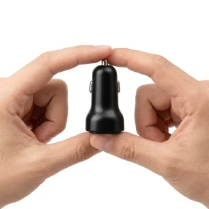 5V 3A 65W USB-C Car Charger with PD for Dash Cam, Dual-Port Power Adapter
