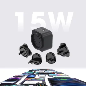 5V 3A Interchangeable Plug Adapter Travel Adapter Converter Universal with AU US UK CN EU Changeable Heads