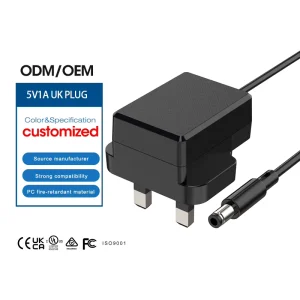 5W 5V 1A Power Supply Adapter UK Plug Wall Charger for Phone CE UKCA