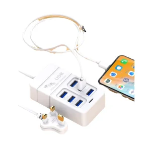 6-USB 3A Fast Charging Cell Phone Charger Portable 3-USB 3-PD 35W Socket Charger for Phones Tablets and Cameras
