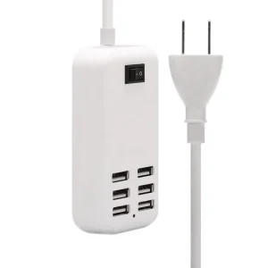 6 USB Ports Phone Charger HUB 30W 6A Desktop EU/US Plug Wall Socket Charging Extension Socket Power Adapter for iPhone 12 Pro