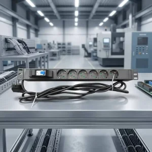 6 Way Schuko German PDU 1U 19 Inch Rackmount Power Distribution Unit With Overload Protection for Data Center Use