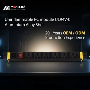 6 Way Universal PDU 19 Inch 1U Rack Mount Power Distribution Unit with Surge Protection Power Strip for Network Cabinet IT Use