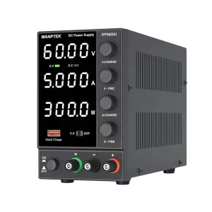 60V 5A Bench DC Adjustable Power Supply, DC Power, Repair, Lab, Test, Measure, Design, Schools, Electroplate, WPS605U