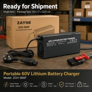 60V Lithium Battery Charger 67.2V 12A for Electric Bike Scooter Motorcycle with SBS75X Plug