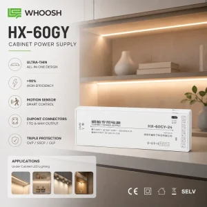 60W 12V 5A Slim LED Switching Power Supply Internal Driver for Kitchen Cabinet Lighting 180-264V Input